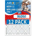 of Pack MPR CLEAN MPR to Filter Comparable 1200 USA by Furnace AIRX MERV 11 FPR Air 12 Rating, Filters in WICKED FILTERS AIR. 14x24x1 & Made 7 1000, -