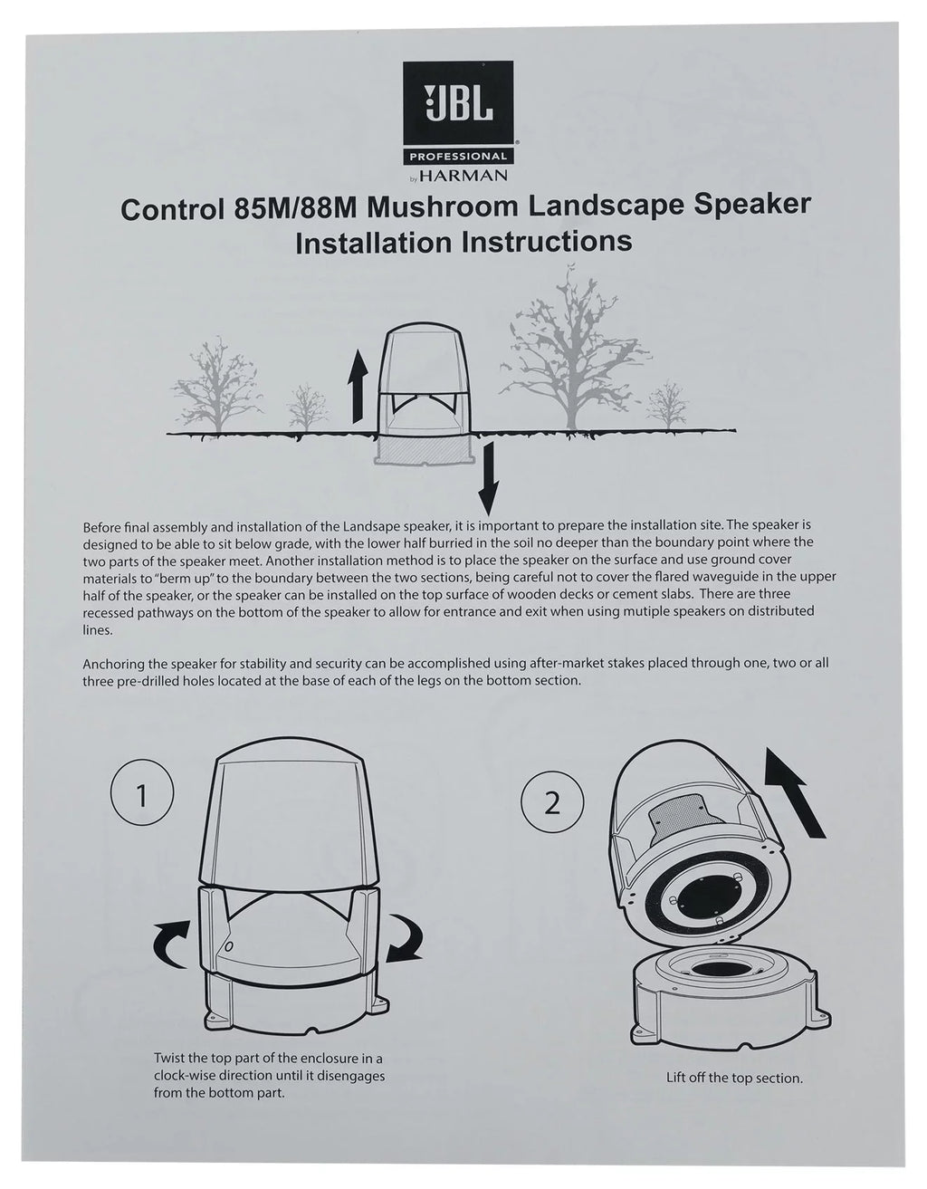 5.25" 70v JBL (10) 85M CONTROL Speakers+Amplifier Commercial Outdoor Landscape
