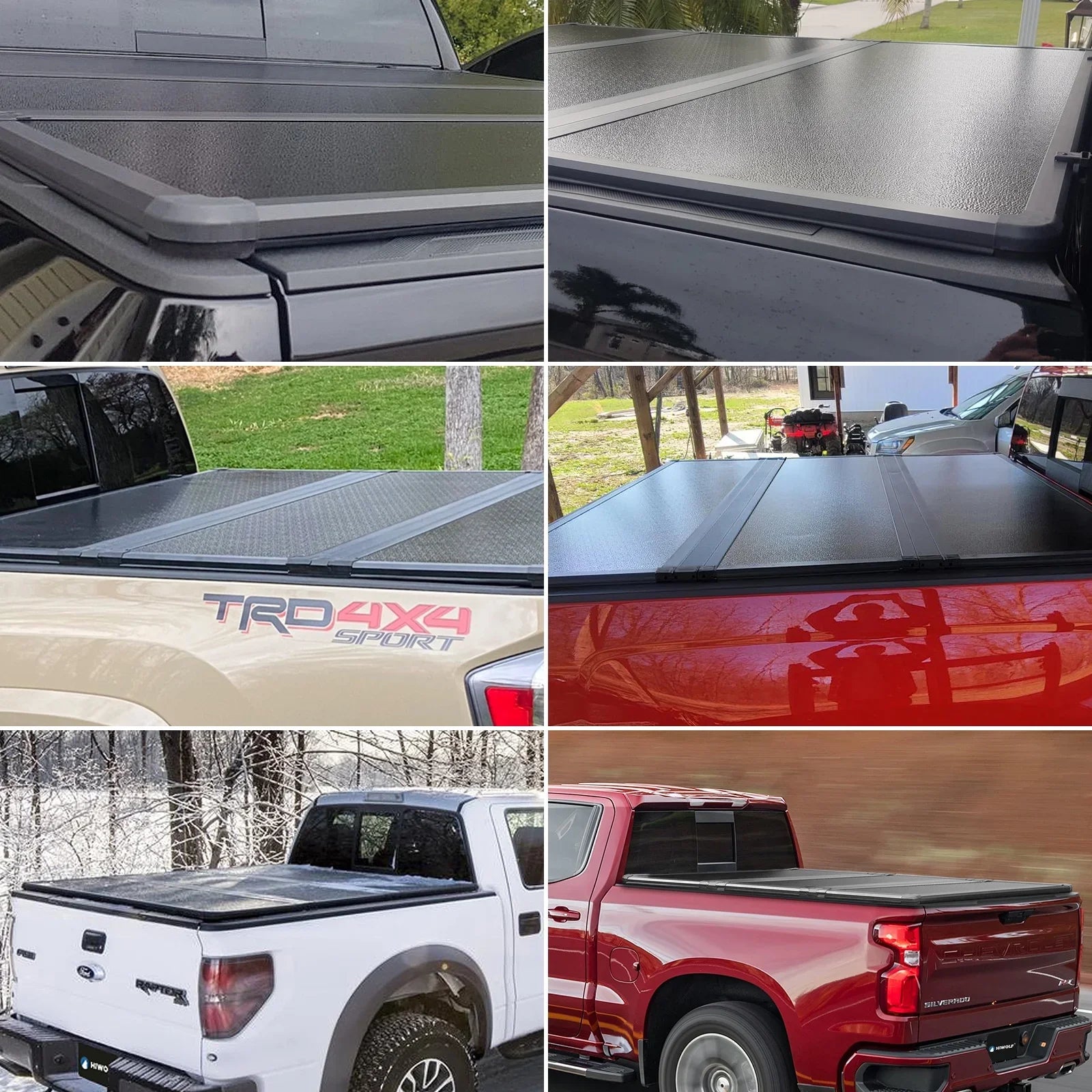 Deckrail 2003-2024 Without Bed Ram 3500 Hard & | Truck 6.4ft Tonneau Bed Rambox for Professional | FRP (74.6in) Kikito 2500 Tri-Fold System 1500 Cover
