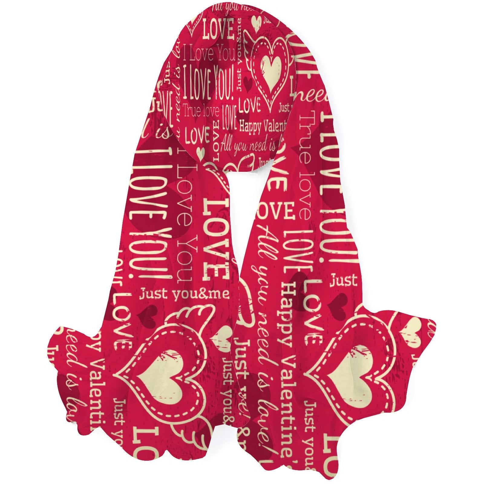 Wraps and Wishes FREEAMG Large Hair for Shawls Silk Long Packed Scarf Oblong Women Headscarf Heart Wraps Neck Gift Sunscreen