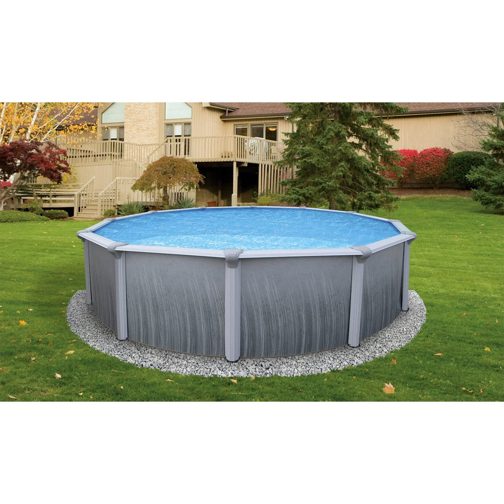 Rail With Martinique 7-In 52-In Pool 15' Round Bluewave Top Steel