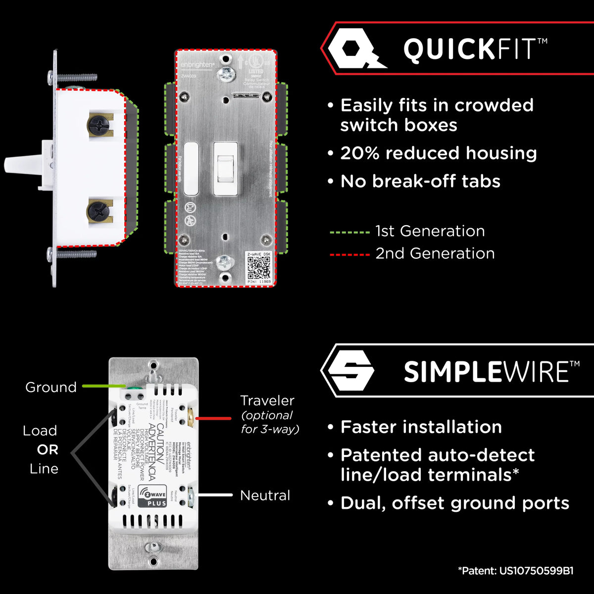 Toggle White Smart Light Z-Wave Required, 46202, Z-Wave Hub Enbrighten Switch, Plus