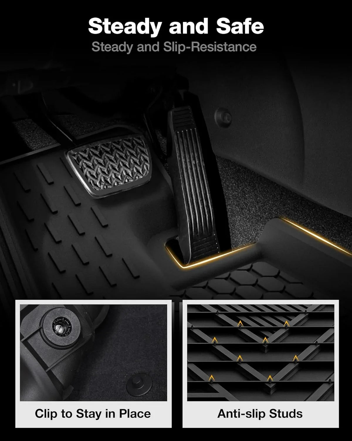 1st Model 3W 2021-2024 8 2nd Black Row for Spare Car Tire for ), Seater Trunk Mats Sienna (NOT All Weather Floor TPE Mat Mats&Cargo with Liner 3rd Toyota and