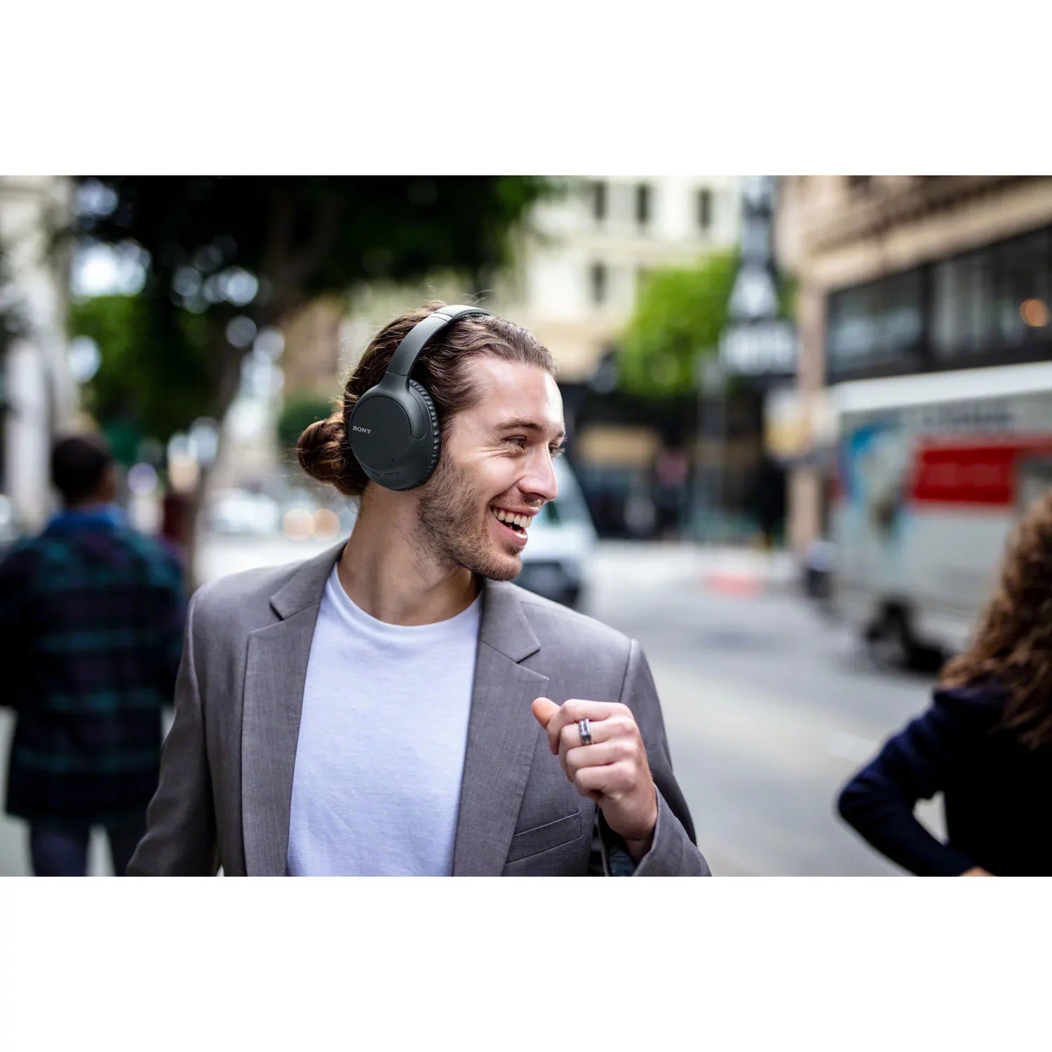 (Black) Headphones Wireless for Sony Gear Headphone WHCH710N Model with the Headphones Stand and Case WH-CH710N Deco Noise-Canceling Bundle