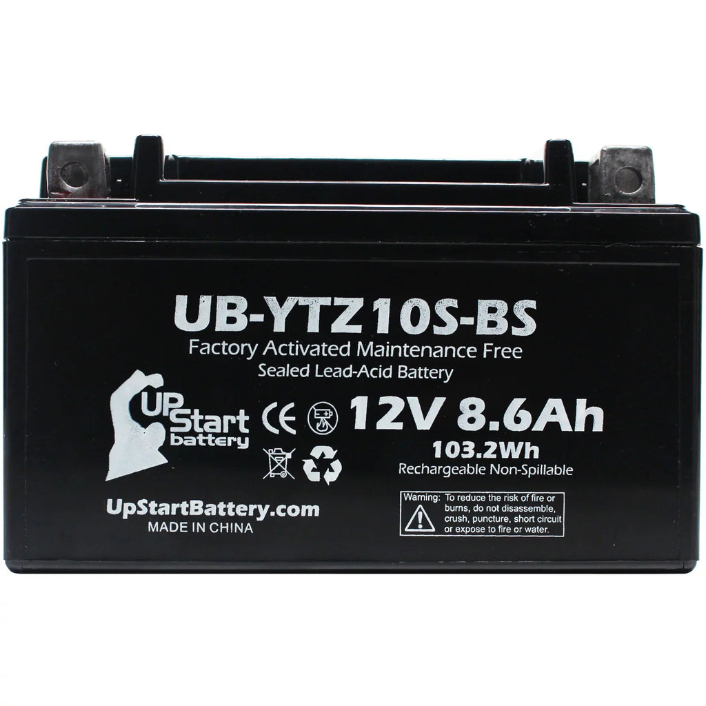Battery Battery 600CC UpStart - 2011 (excl. UB-YTZ10S-BS 2-Pack Maintenance 12V, Replacement Factory YZF-R6 Activated, 8.6Ah, Motorcycle Yamaha R6S) Free,