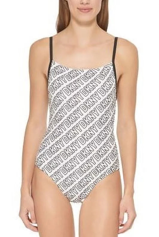Logo-Print Women's Women's Dkny Swimsuit One-Piece Swimsuit