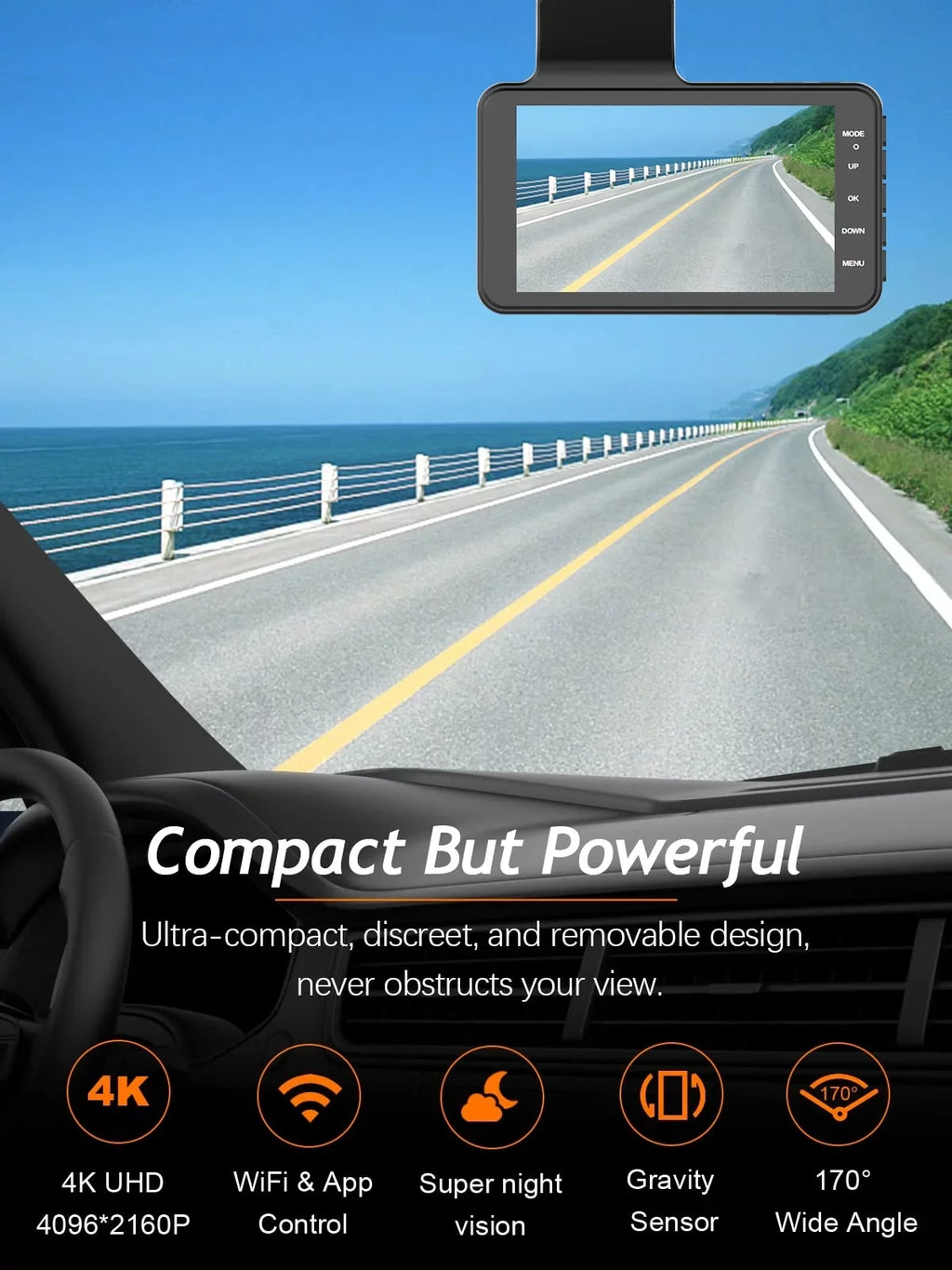 dash vision camera and inch installation New free HD dual recorder lens driving wholesale night 4 rear front