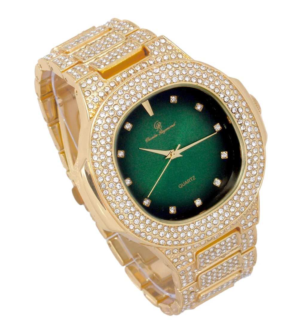 Iced ST10235 Hop CB Cuban DX Bracelet - with Oblong Hip Look Bling-ed Out Watch