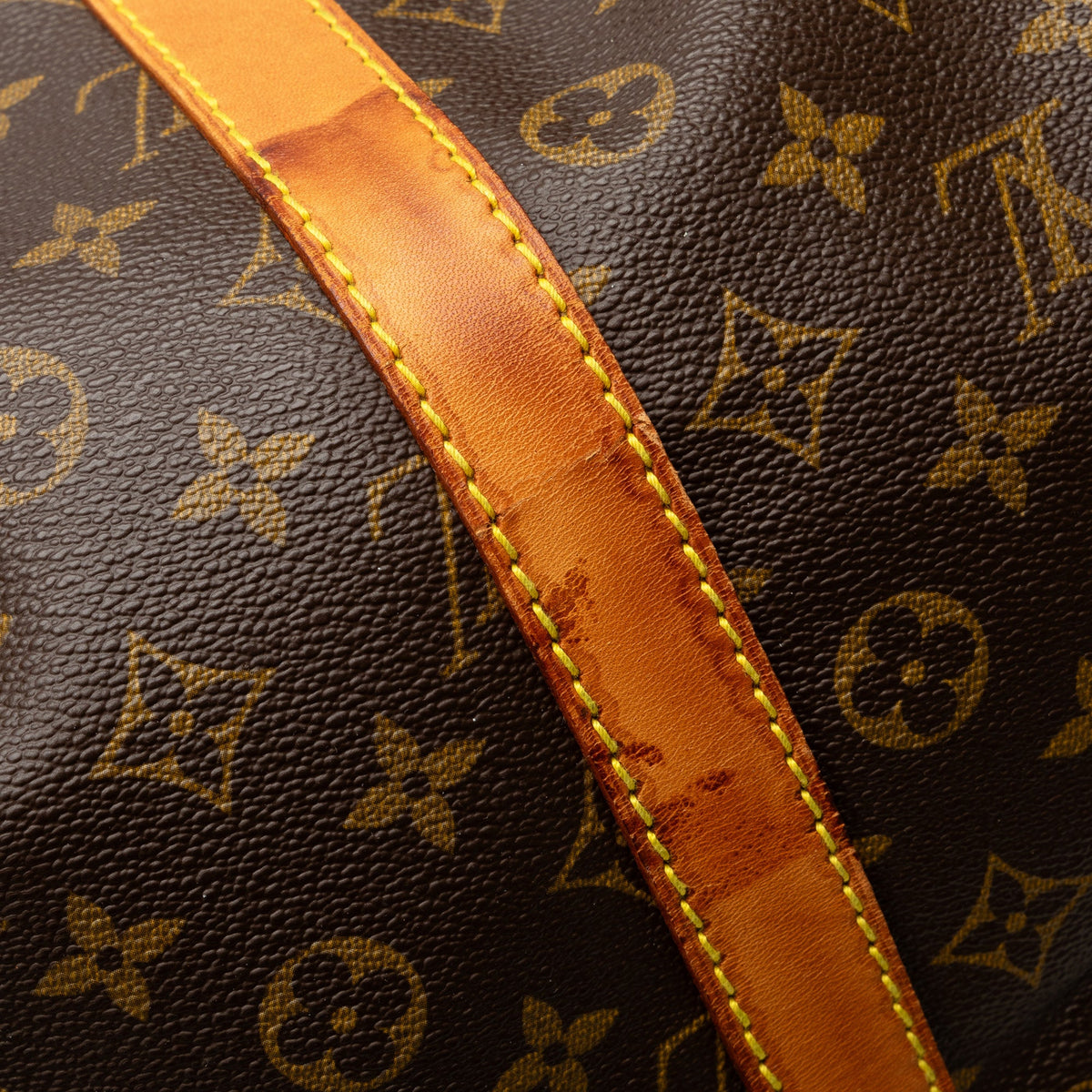 (Good) 55 WeekenderBag Brown Bag Travel Pre-Owned Monogram Keepall Louis Authenticated Canvas Vuitton Unisex