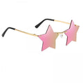 Stars Rimless Glasses Women for Sharplace Glasses 6X Trendy Grey Dance Costume Sun