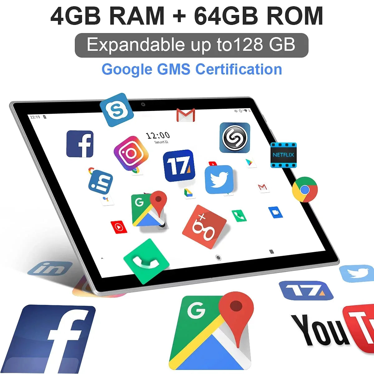 Keyboard,4GB with 2 Tablet, 1 inch Tablet Camera,Wi-Fi 4G Storage,Octa-Core Tablet Android 11 Day Phone Tablet,Tablet Tablet, Gift Android 13MP Tablet, Processor,Dual Tablet,Mother's 10 in RAM+64GB