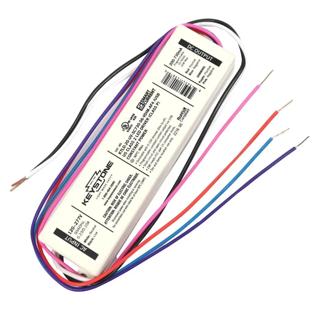 '- watt Keystone 20 Programmable 120/277 volt /USB) USB-C (KTLD-20-UV-SC730-56-VDIM-AF4 14081 Driver