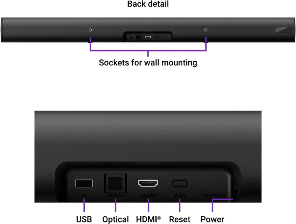 2.0-Channel Soundbar - Smart Black