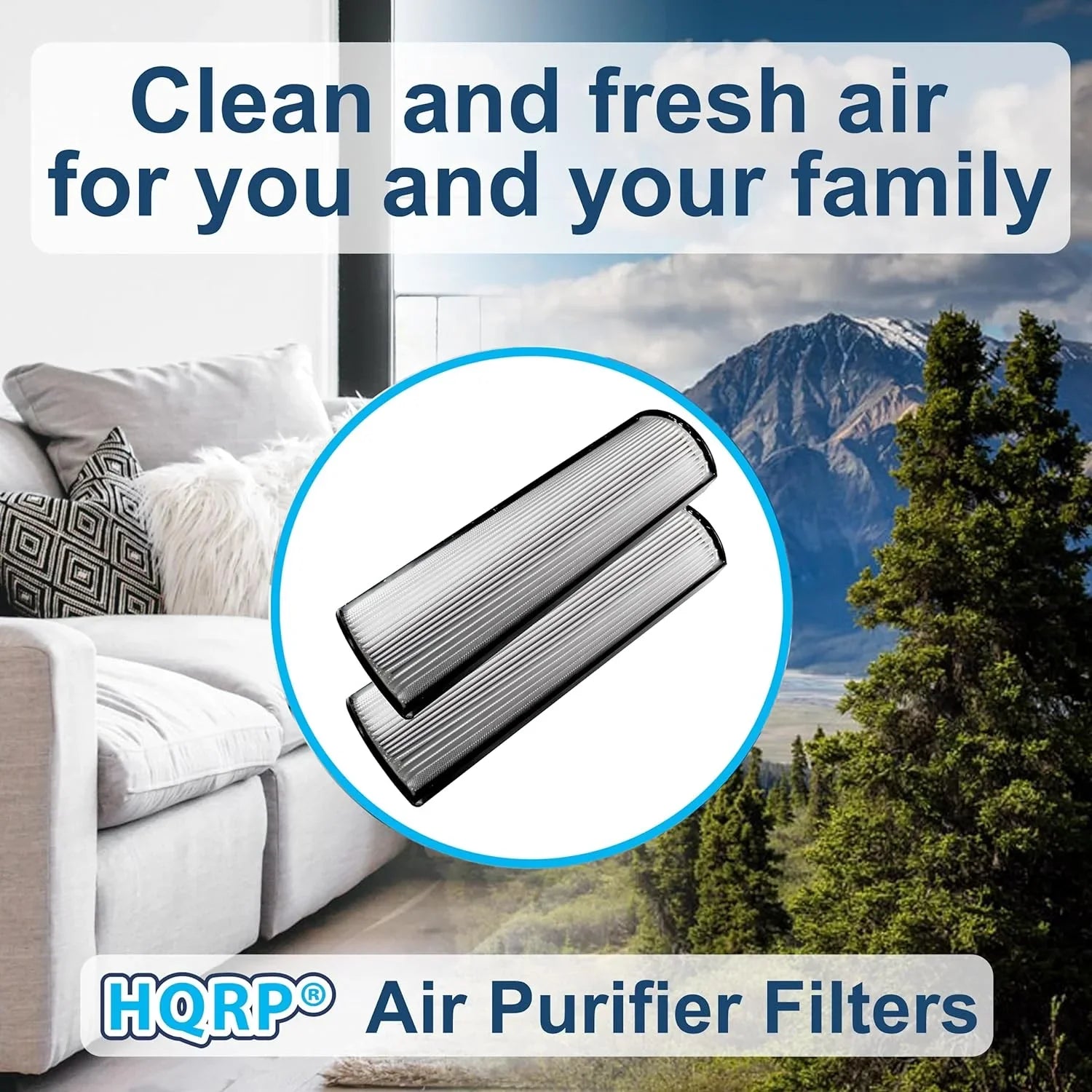 Therapure with Filter 2-Pack TPP440 HQRP HEPA Purifier TPP640S Envion Air Compatible TPP440F TPP640 TPP540