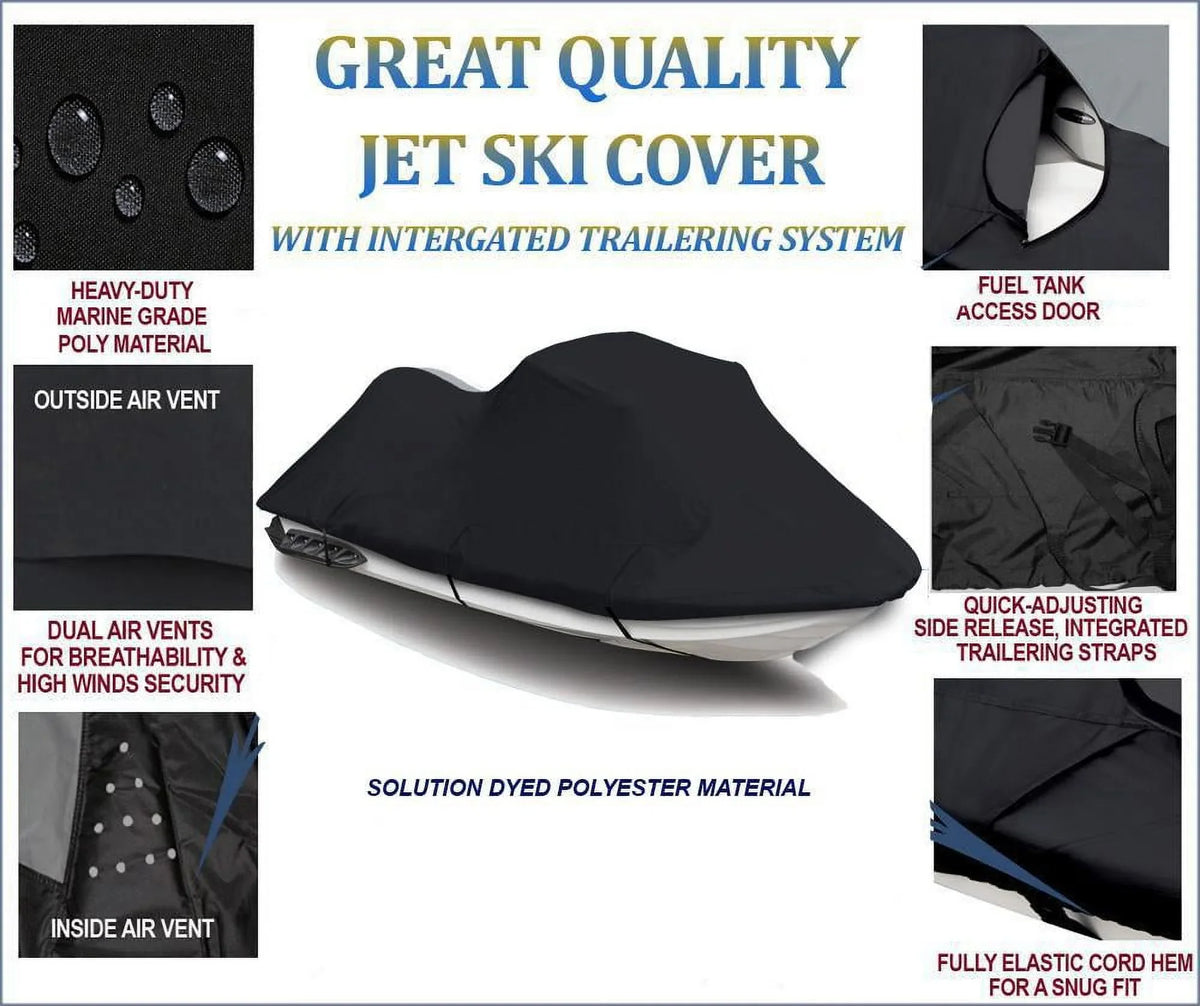 600D BLACK for Genesis Compatible Polaris FI 2001 SKI Cover JET PWC