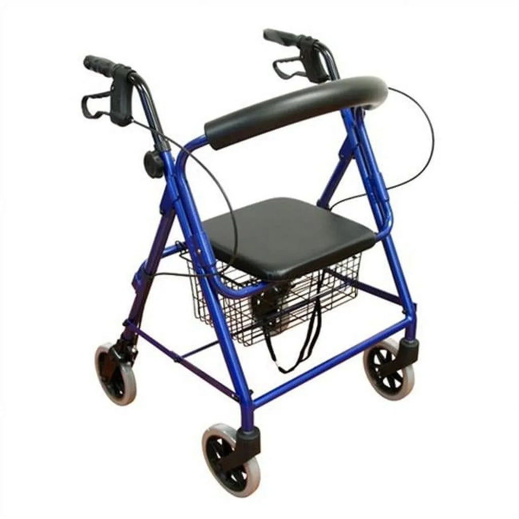 6" with R-4100N-BL Junior Aluminum Low Casters Seat, Healthcare Blue, Rollator Karman