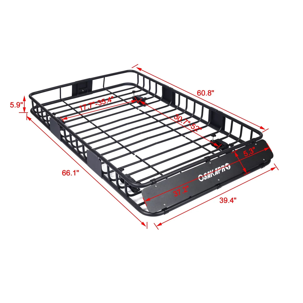 64black Roof Roof RackTop Carrier Cargo Rack steel BasketMotoring Rooftop Mount