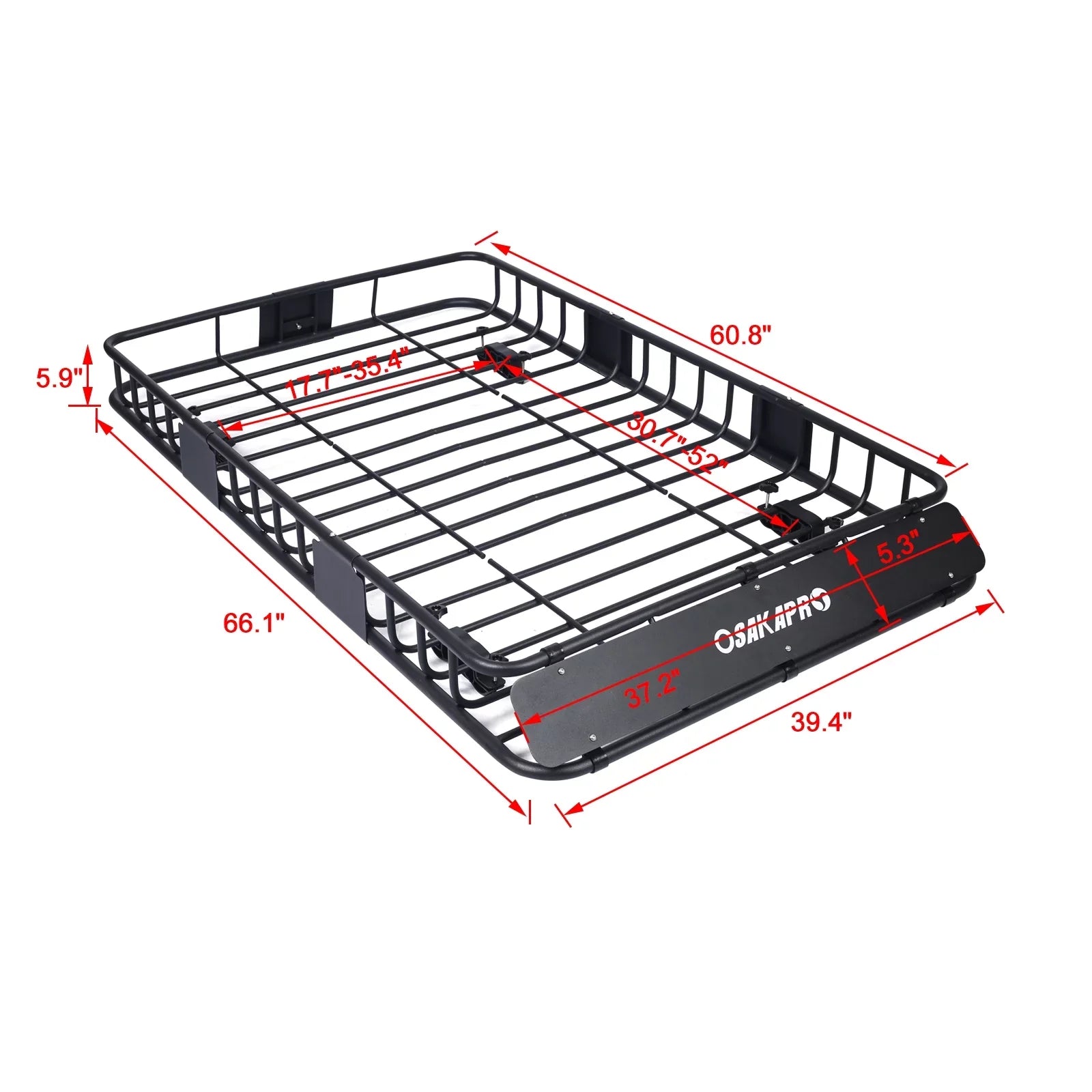 64black Roof Roof RackTop Carrier Cargo Rack steel BasketMotoring Rooftop Mount