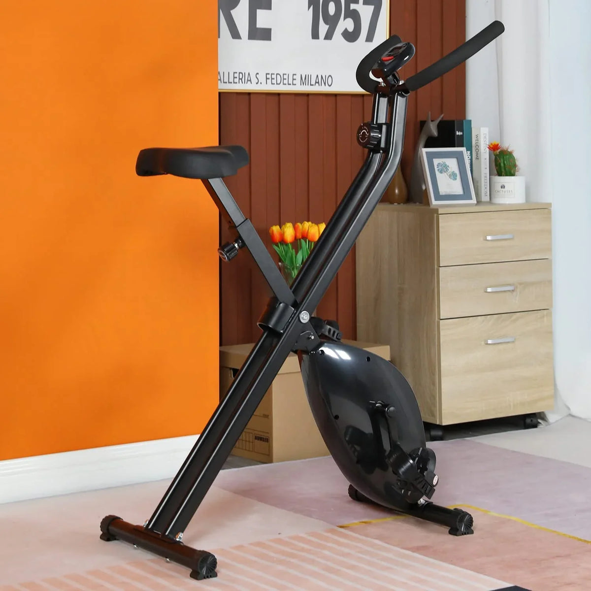 Stationary Magnetic Exercise Resistance Recumbent Levels FDW Exercise Indoor Bike with 8 of Bikes Foldable