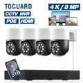 Surveillance with Security Cameras 4K/4MP+4MP PTZ 4Pcs HDMI Camera Drive CCTV TOGUARD Outdoor 3TB SC46 NVR Hard POE 8CH 4K/4MP+4MP System Connector Dome