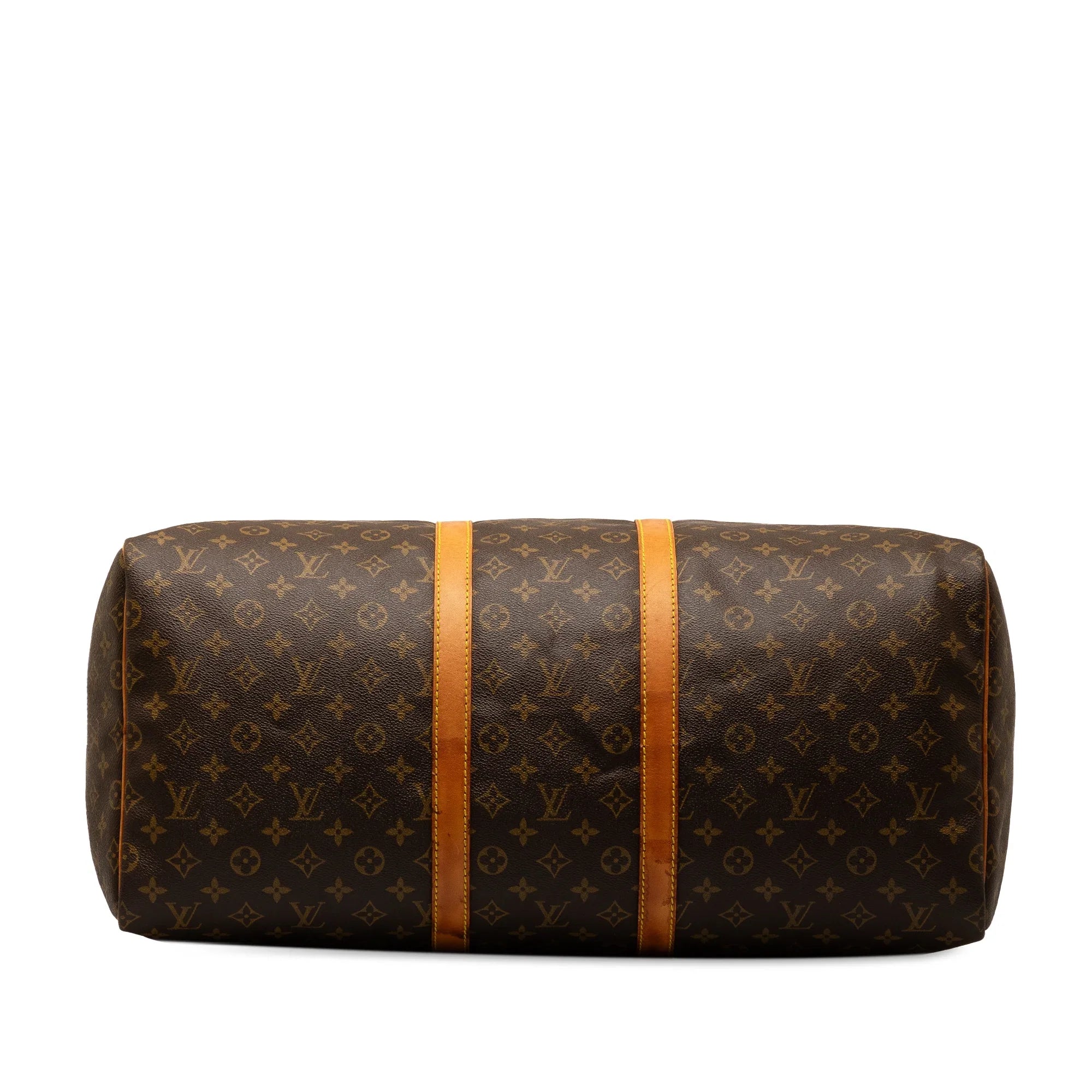 (Good) 55 WeekenderBag Brown Bag Travel Pre-Owned Monogram Keepall Louis Authenticated Canvas Vuitton Unisex