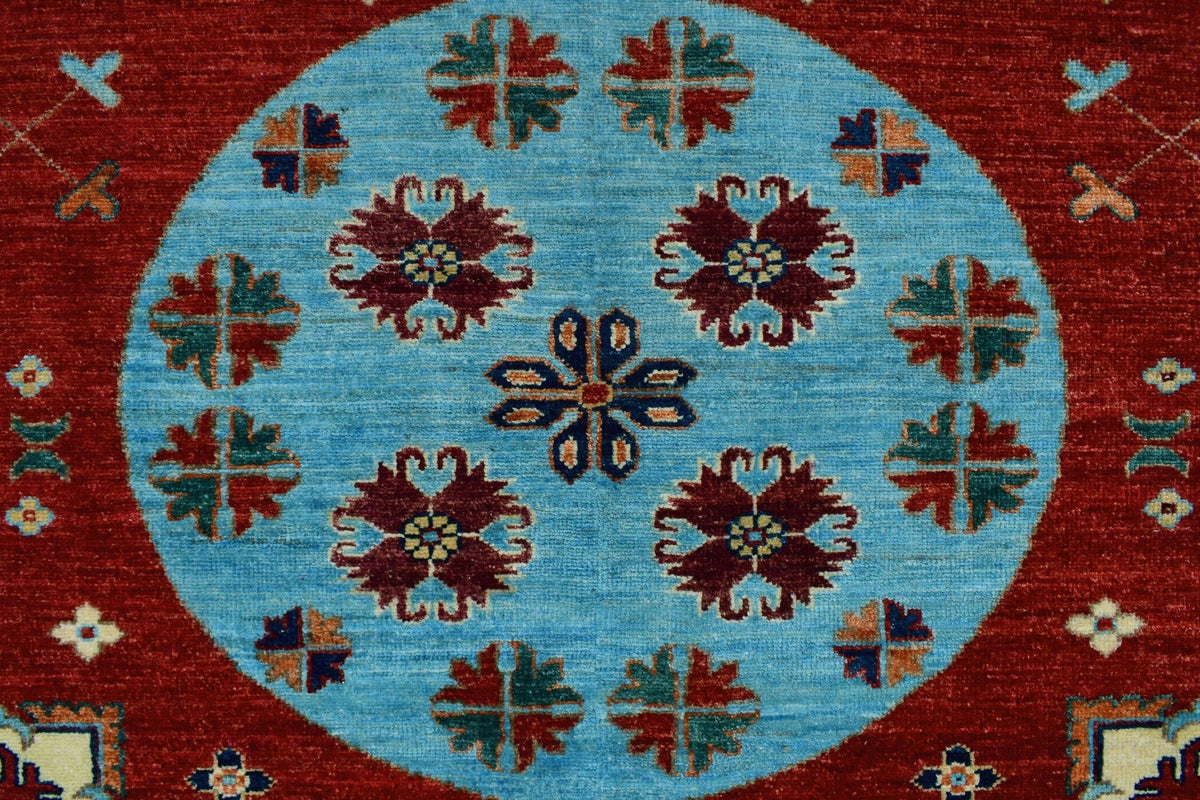 Aria Blue 9'11" Rug, 13'8" Roselyn x Red/Lt.