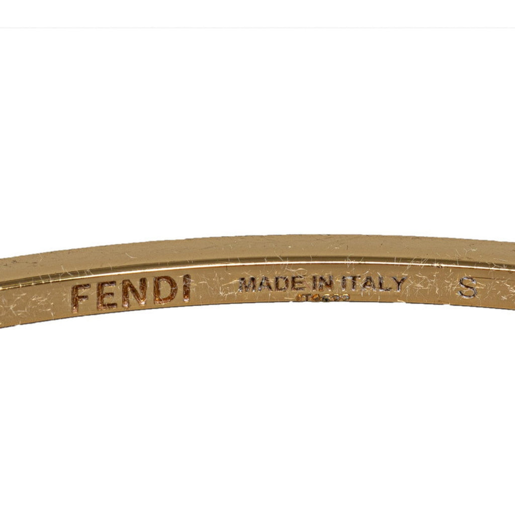 Rhinestone Rhinestone Gold Pre-Owned Bangle (Fair) Fendi