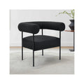 Palma Chair Boucle Black Arm Metal