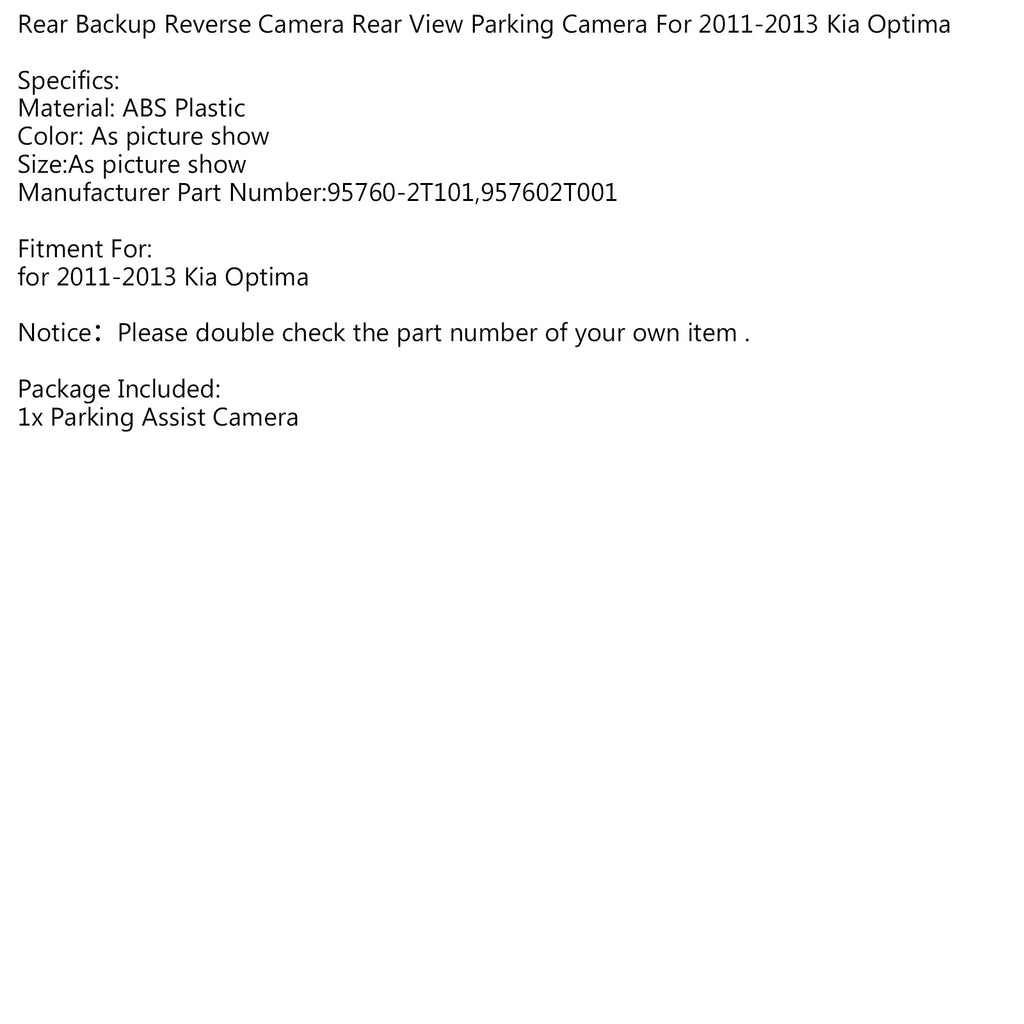 Camera Rear Motor 2011-2013 Reverse For Optima Parking Camera Backup Genic Kia Rear View
