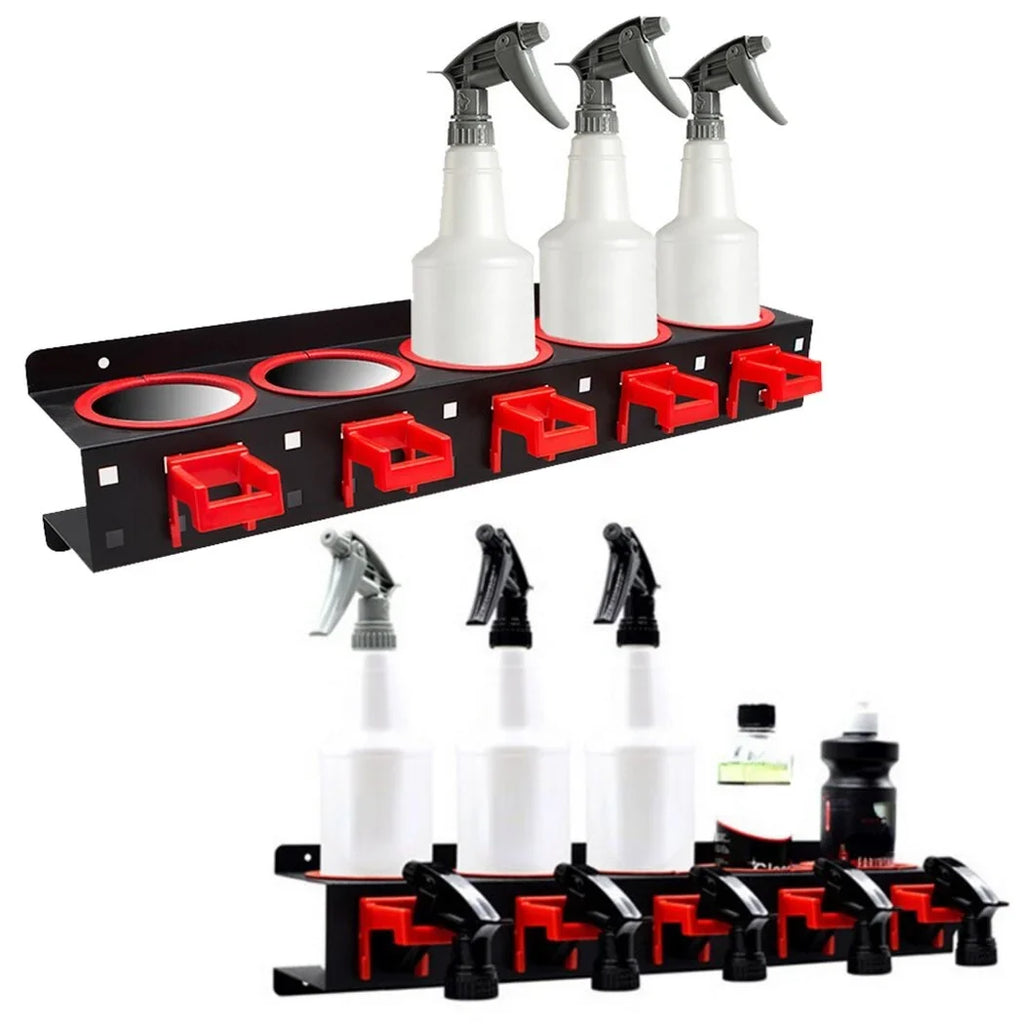 Squeeze Cleaning 2Pcs Auto 5 Accessories Beauty Wall Hooks, Storage Car Organizers Bottle Racks, Shop Detailing Holes Bottle Tools Mount Holders, & 5 Spray Hangers, with