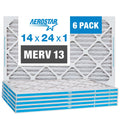 Air USA 6, MERV Aerostar in Box 14x24x1 the Pleated of 13, 14x24x1, Filter, Made