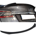 Ikon 2013 Motorsports Model Fiber Wing H with 2012 2015 Compatible Style CF - 2016 Rear Trunk Tesla 2017 2014 Carbon 2018 S Spoiler 12-23