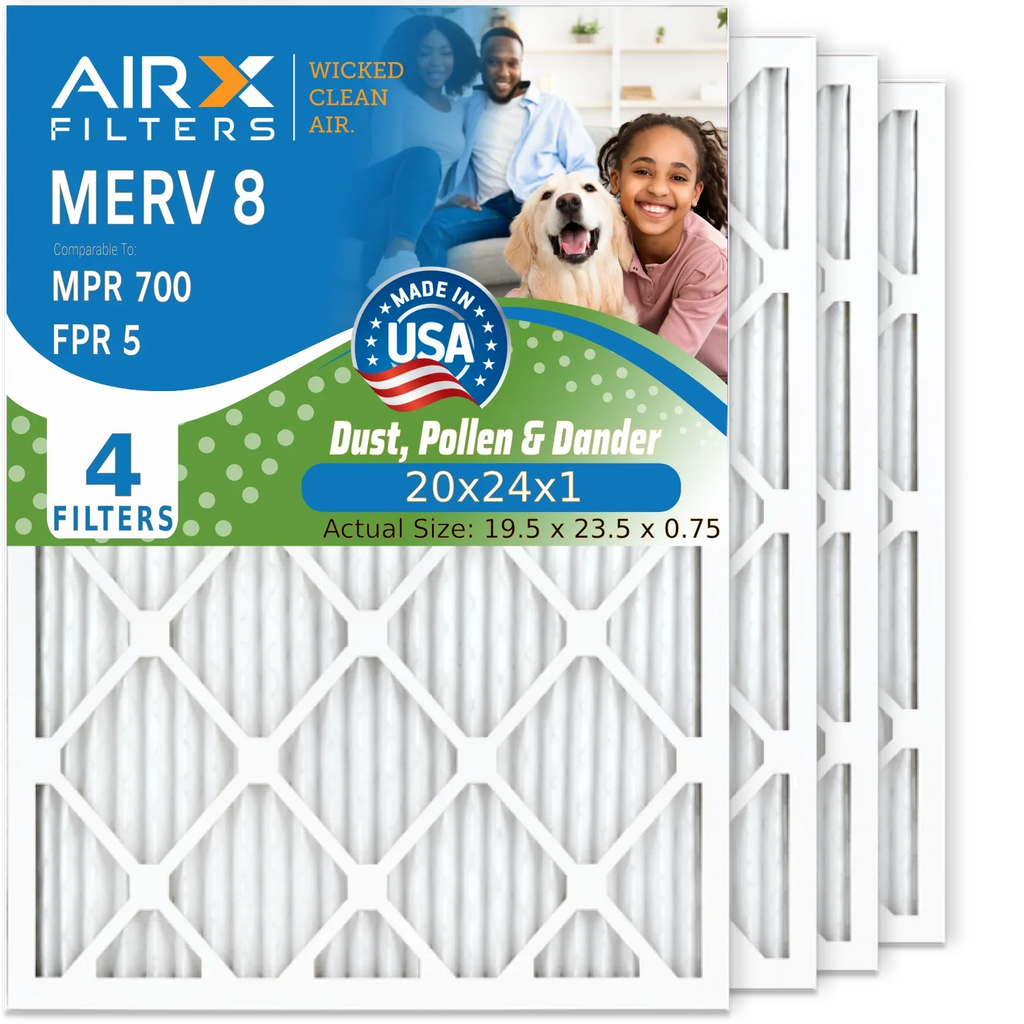 Pleated Filter AIRX FILTERS Comparable & AIR. Electrostatic Air MPR Pack 4 5 USA HVAC FPR Made 700 CLEAN Filters WICKED by to Conditioner Air 8 20x24x1 AC MERV Filter Premium 20x24x1 Furnace