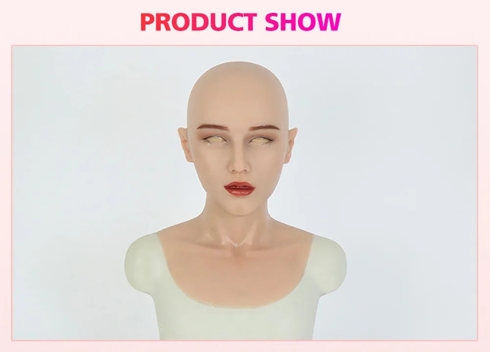 Cosplay Female Silicone Crossdresser Human Face Realistic Skin Mask ROANYER
