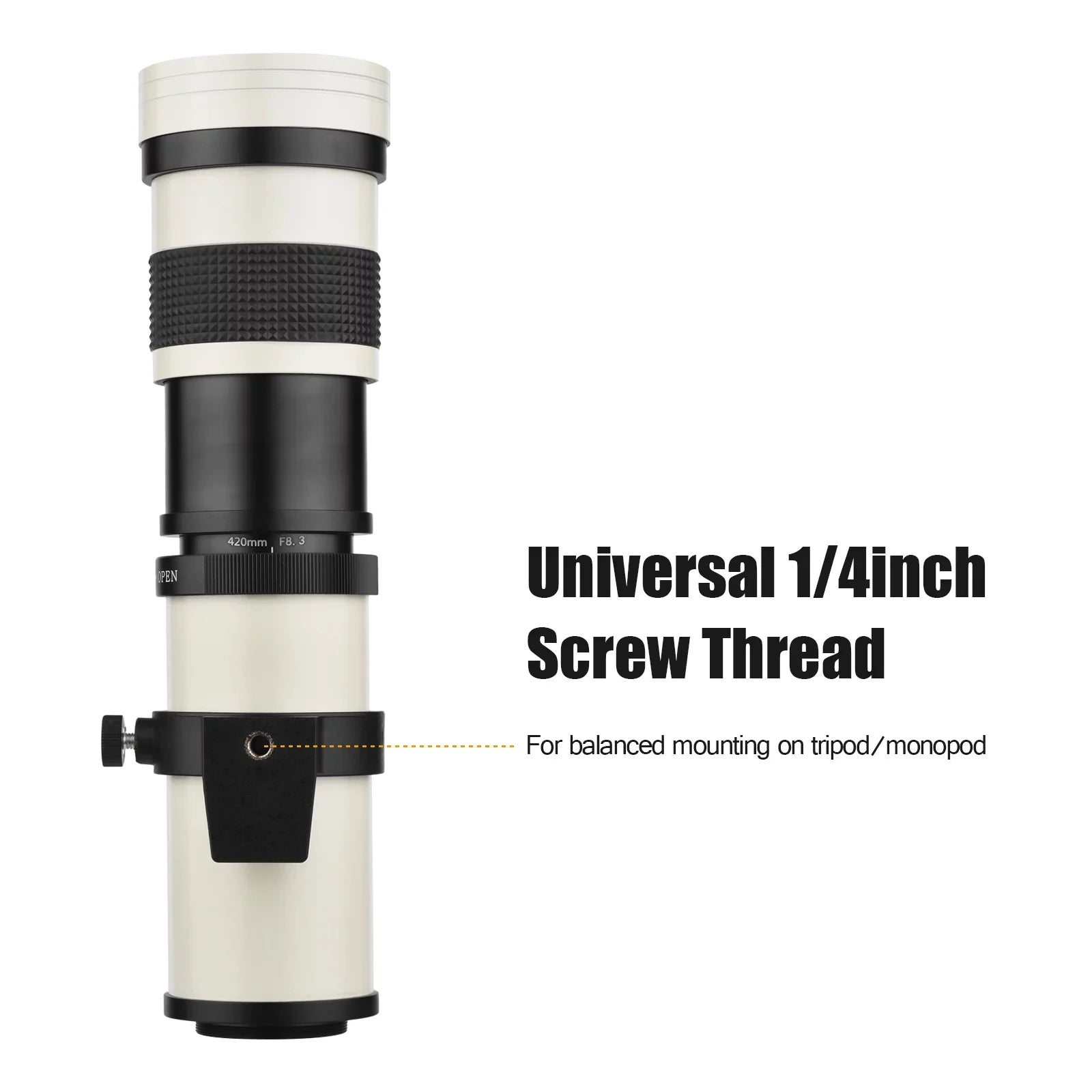 Super for Mount MF Olympus with Lens T Replacement F8.3-16 Fujifilm Telephoto Zoom 14 Sony Pristin 420-800mm Thread Nikon Universal Cameras