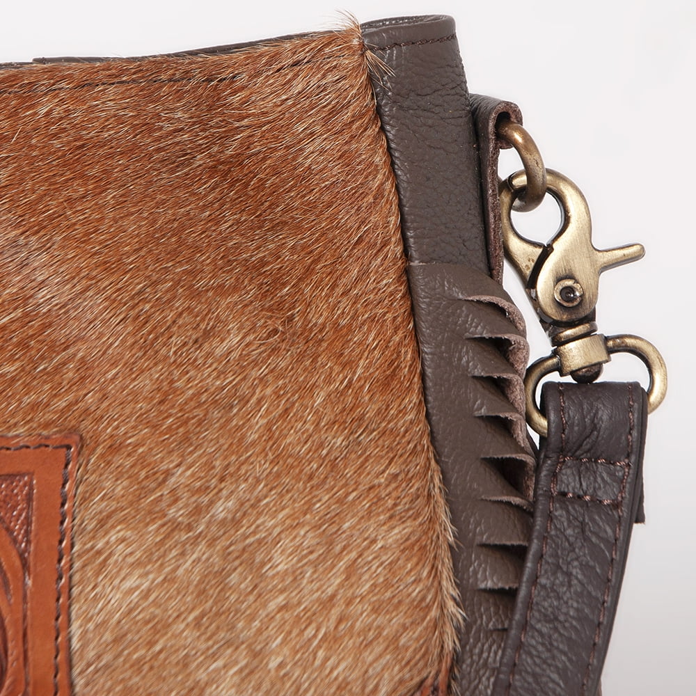 bag OHLAY Hand KB purse western Genuine women Hair-on handbag HOBO Tooled Leather KBK126
