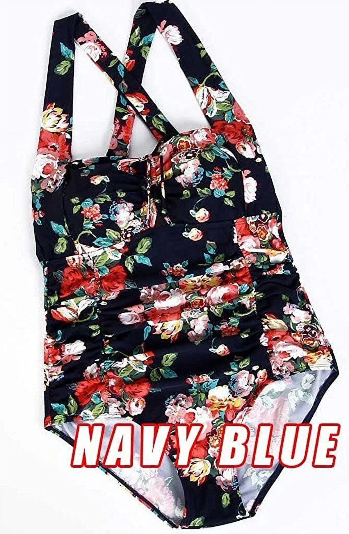 Women's Bathing Control Halter Vintage One QZUnique Size Tummy Swimwear Suit Monokini Swimsuit Piece Plus Ruched