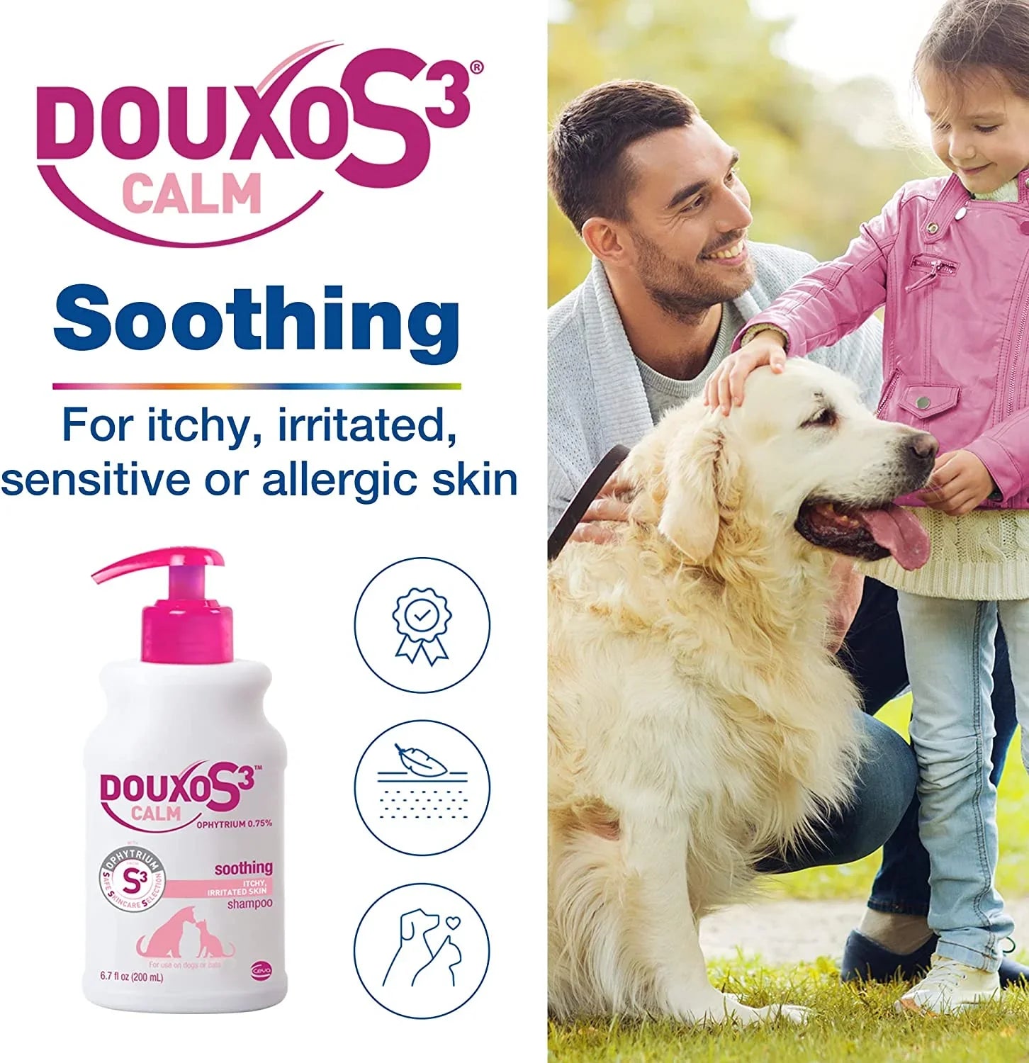 with Allergic, Shampoo mL) (200 oz For 6.7 Calm S3 Skin Douxo Dogs Cats - and Itchy