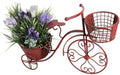 x Outdoor Pot Cart Decor, 18.5" Stand Indoor 9.8" Plant Iron Patio Planter, Garden Home 27.5" Plant Flower Tricycle x Holder Bicycle Stand
