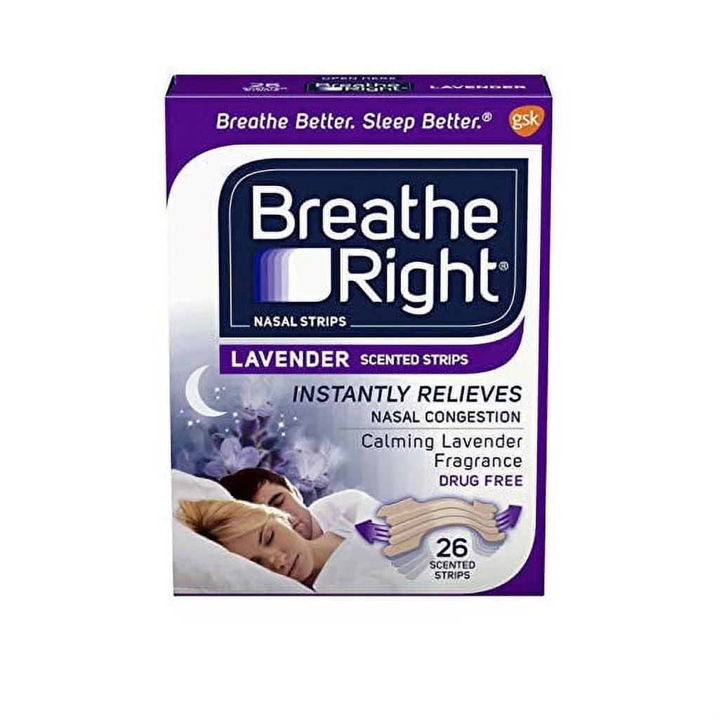Nasal 26 Drug 5 Free Right Scented Lavender Strips, Each Pack Breathe Congestion