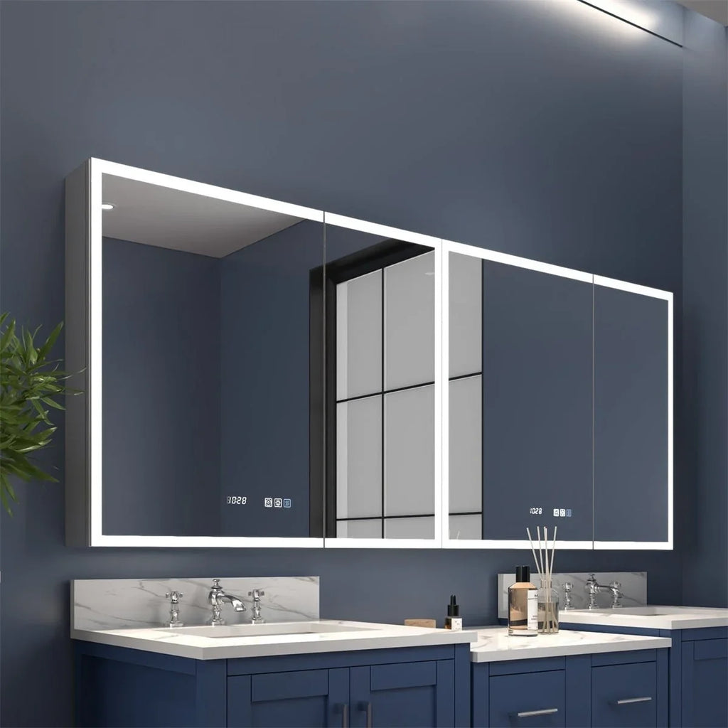 with Medicine Outlets Cabinet Cabinet Surface W 72" Recessed x led Medicine Rim 32" USBs or H Lighted and