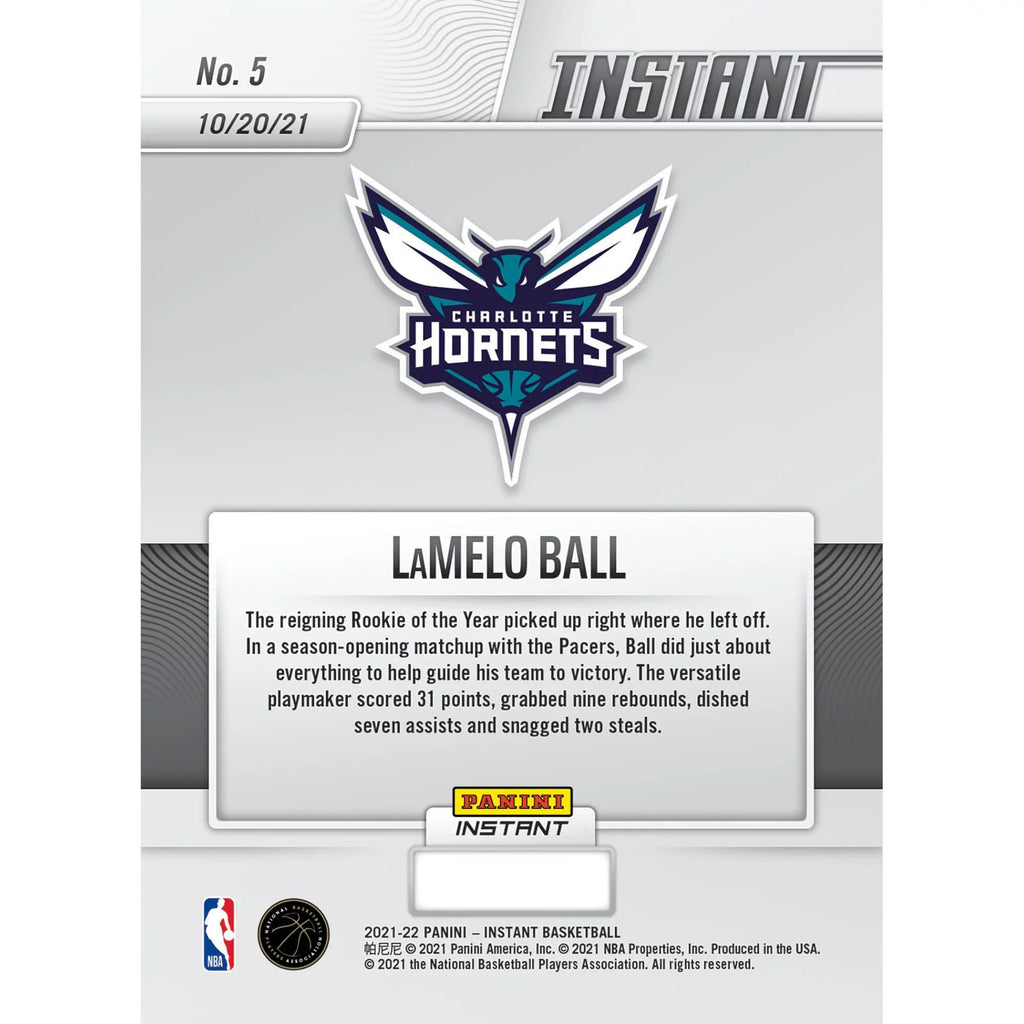 Charlotte Trading Exclusive Single Stuffs Hornets LaMelo Ball Stat Instant Fanatics the Parallel Panini Card - Sheet