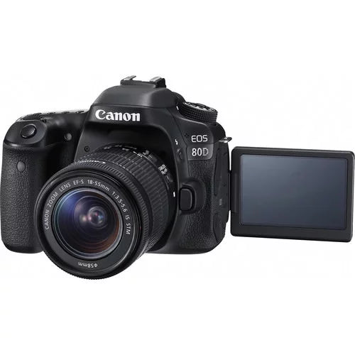EOS with Essentials 64GB Canon Camera Expo DSLR Lens + 80D Kit 18-55mm