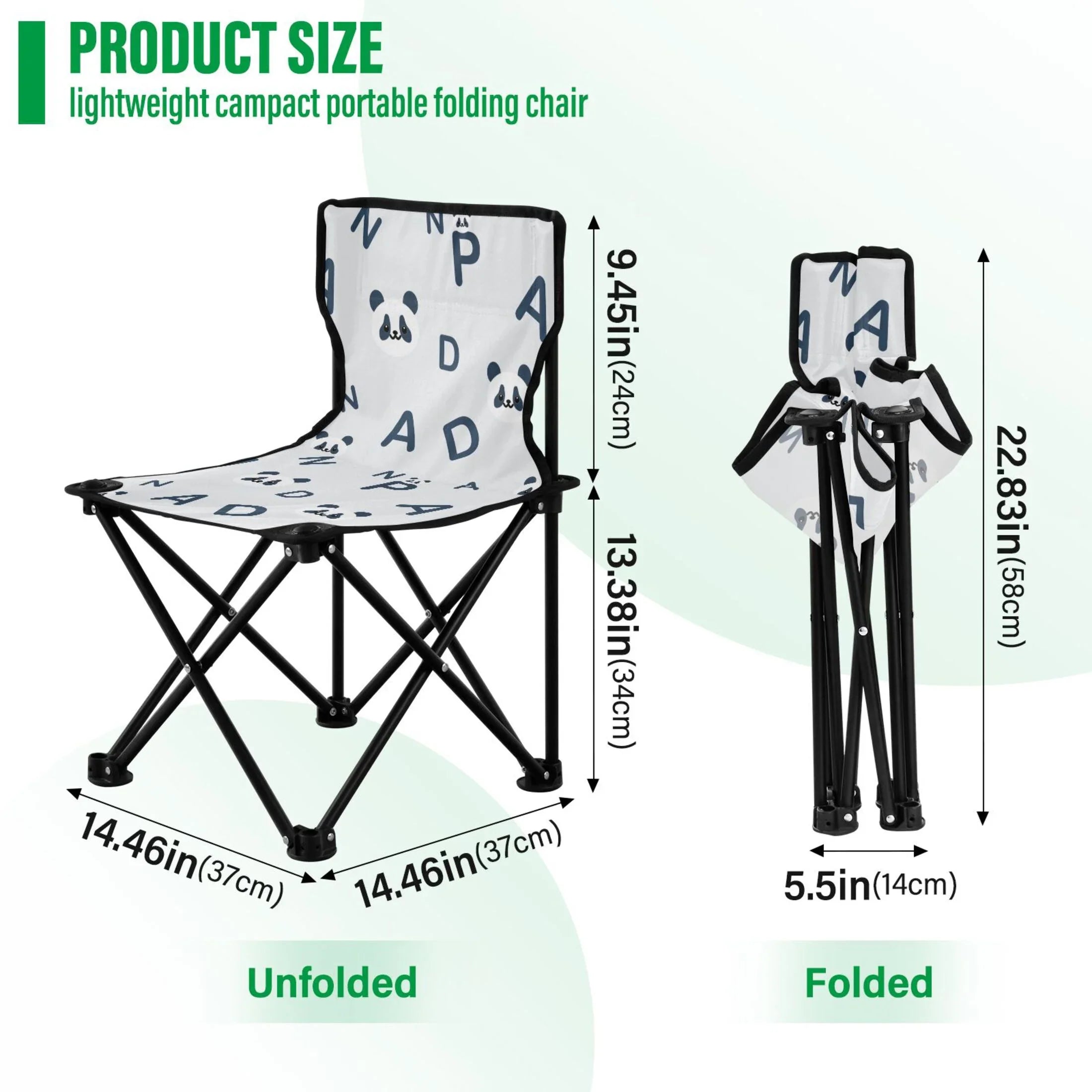Kids Chair Small Chair Alphabet Folding Bag Camping for Portable and Chair Fishing Pandas Chair with Lawn Outdoor Beach Carry Cartoon