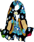 Scarf for Neck Hyjoy Long Scarves Lightweight Wrap Girls Ethnic Silk And Women Skull Shawl Feather
