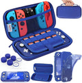 Protective Switch Accessories,Switch Case and Case Lite,Protective Hard HEYSTOP Switch Thumb Travel Lite Portable and Lite Cap,Blue Glitter for with TPU Console Nintendo Case Carry Case Nintendo for