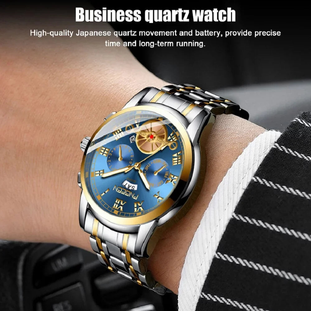 Tourbillon Business Analog Wristwatch Waterproof Quartz Mens Classic Watch Dial