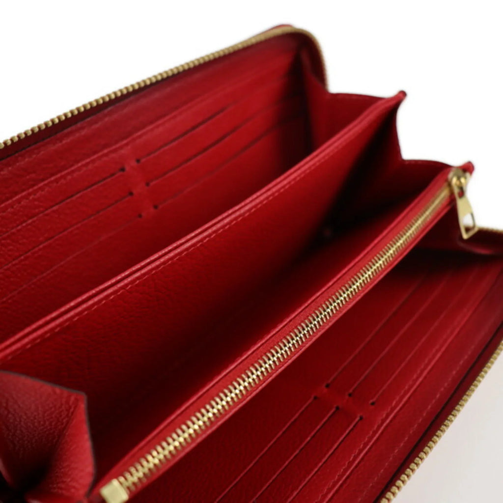 Pre-Owned Monogram VUITTON Zippy Zip Louis Long Implant Round LOUIS (Good) Cerise M60737 Zipper Wallet Vuitton Around