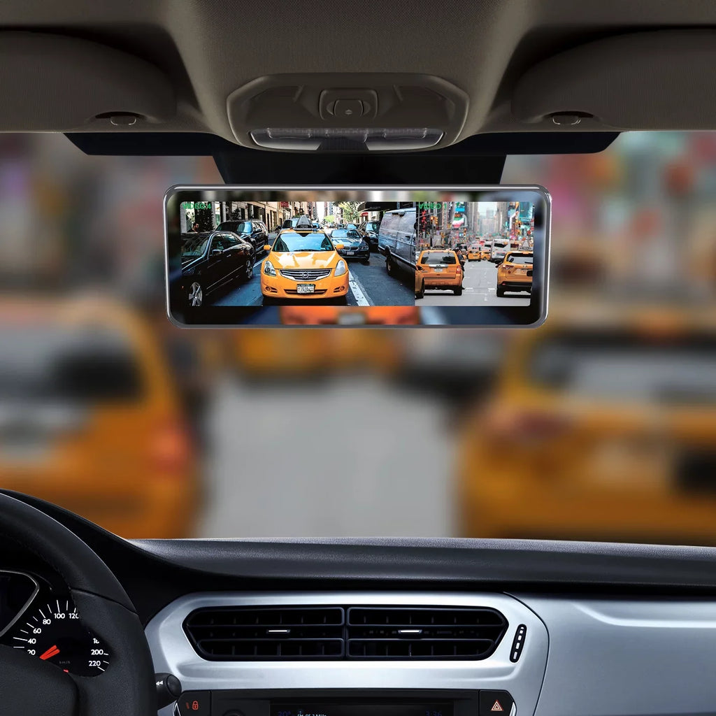 with Master LCD 4 Inputs Display, Video 7" Enhanced Universal Visibility & Tailgaters Frameless View Rear Mirror