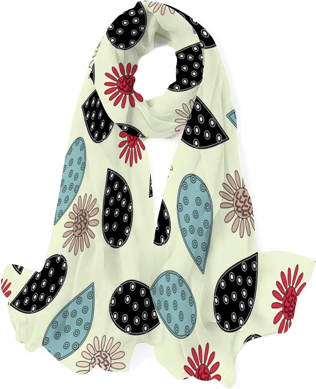 Scarf for Flower Doodles Shawl Long Girls Wrap Lightweight Scarves Women Silk Hyjoy Neck